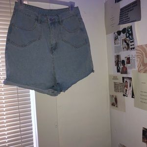 light jean shorts